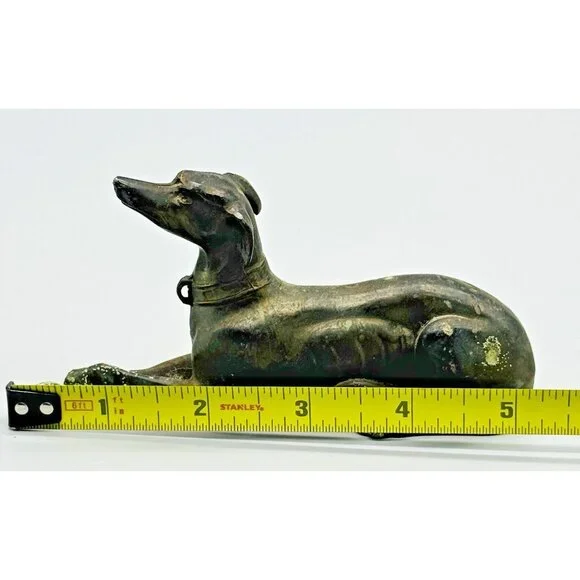 Antique Jennings Brothers Greyhound Whippet Dog Figurine Metal 5 inch - Picture 7 of 8